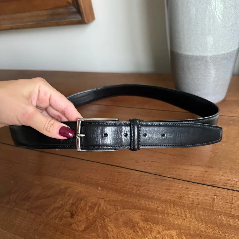 Ermenegildo Zegna Black Leather Belt